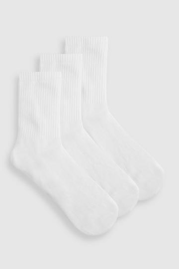 Plain Sports Socks 3 Pack white