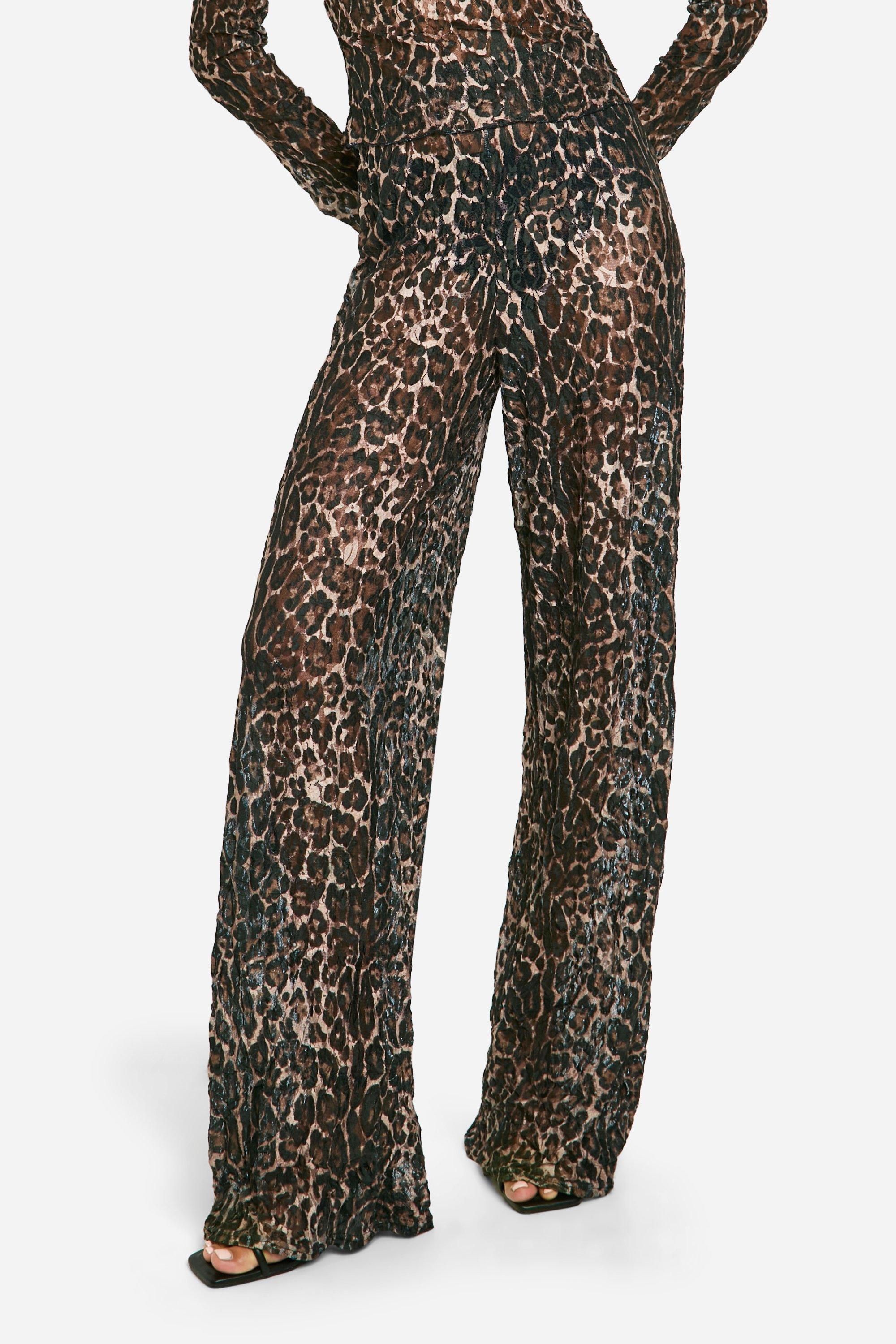 Sheer leopard print jumpsuit sales