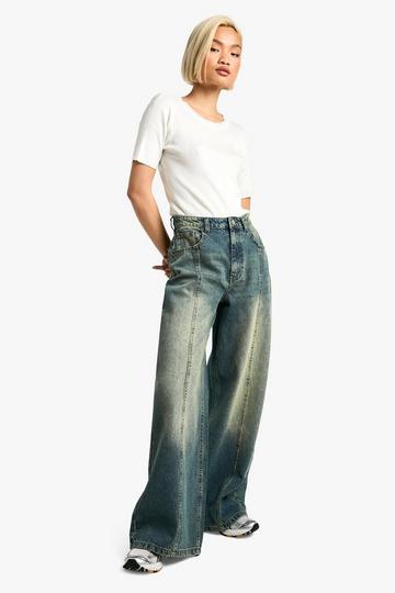 Jeans Met Naaddetail En Rechte Pijpen vintage blue