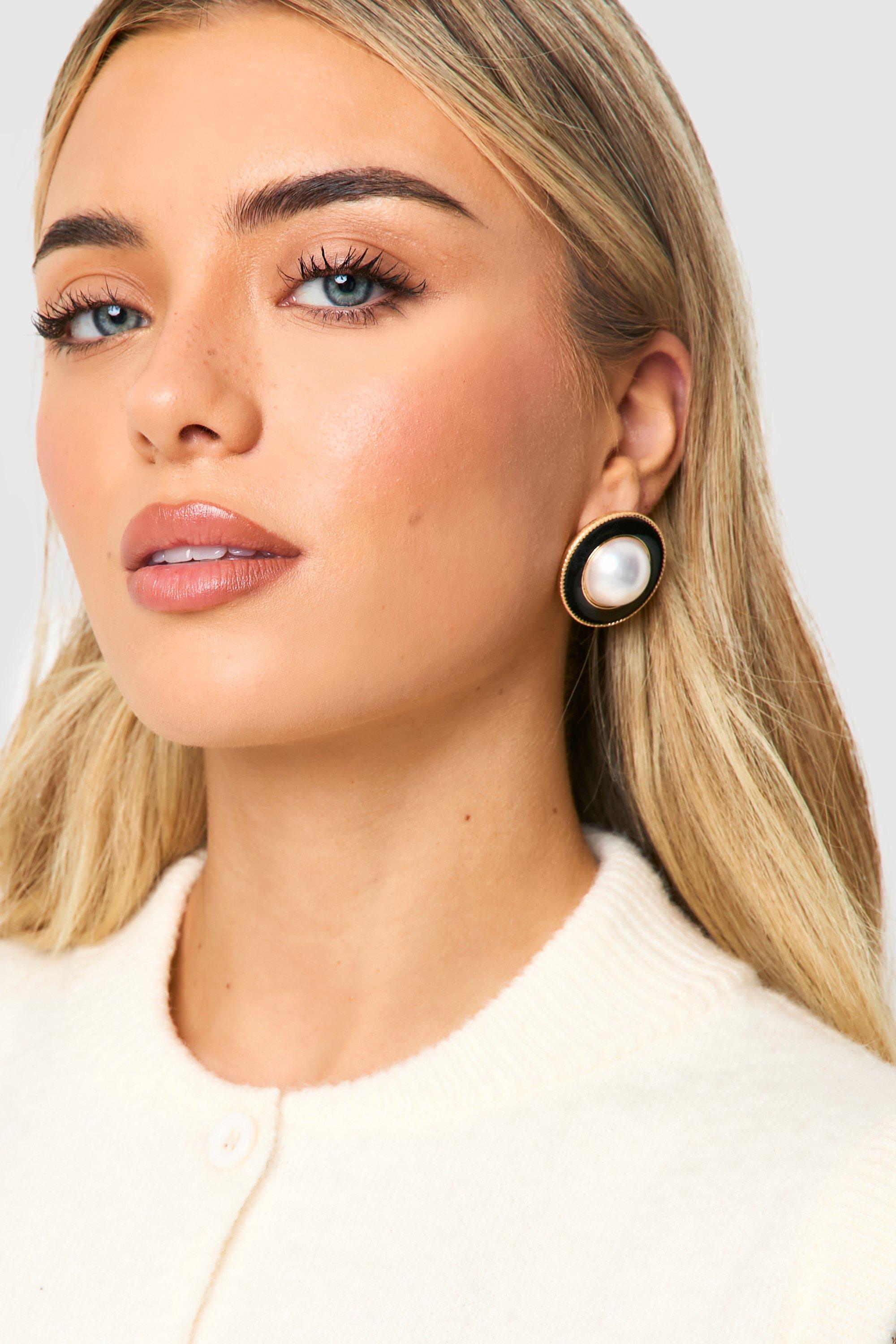 Boucles d'oreilles oversize à détail en perle