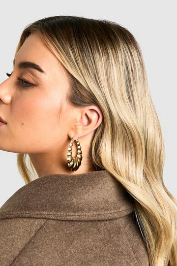 Oversized Ribbed Hoop Earrings gold