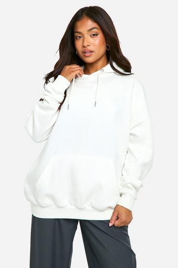 Petite Basic Oversized Hoodie ecru