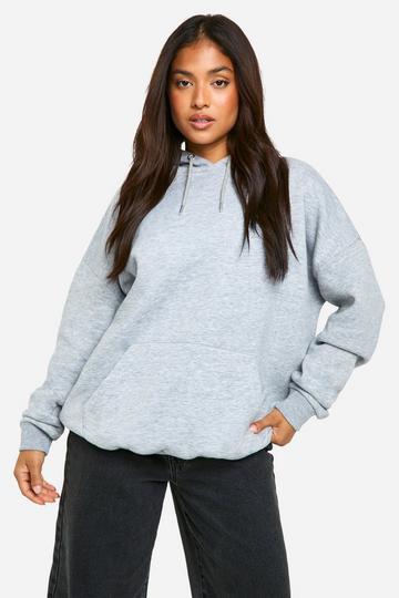 Petite Basic Oversized Hoodie grey marl