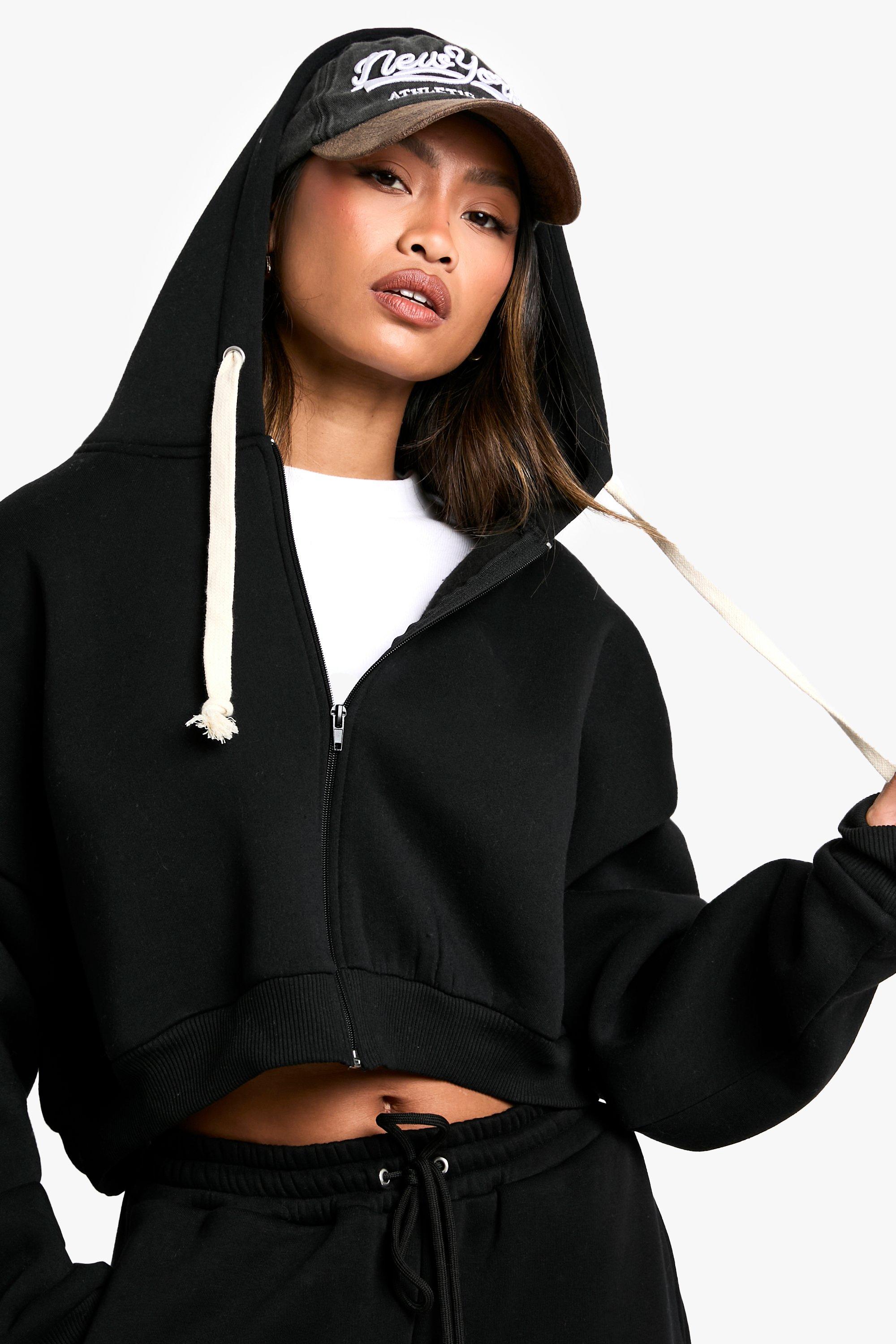 Zipper shoulder hoodie hotsell