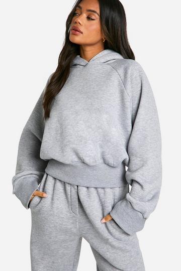 DEEP HEM OVERSIZED HOODIE grey marl