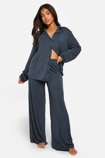 Petite Pyjama Set Met Lange Mouwen navy