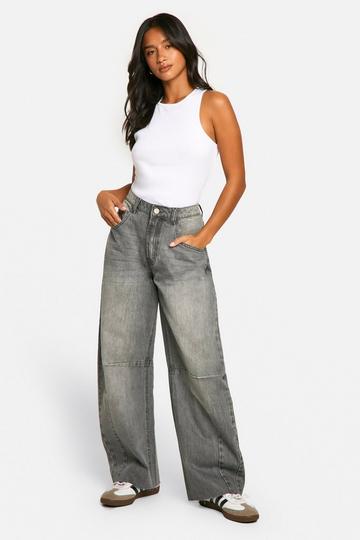 Petite Jeans Met Ronde Pijpen grey