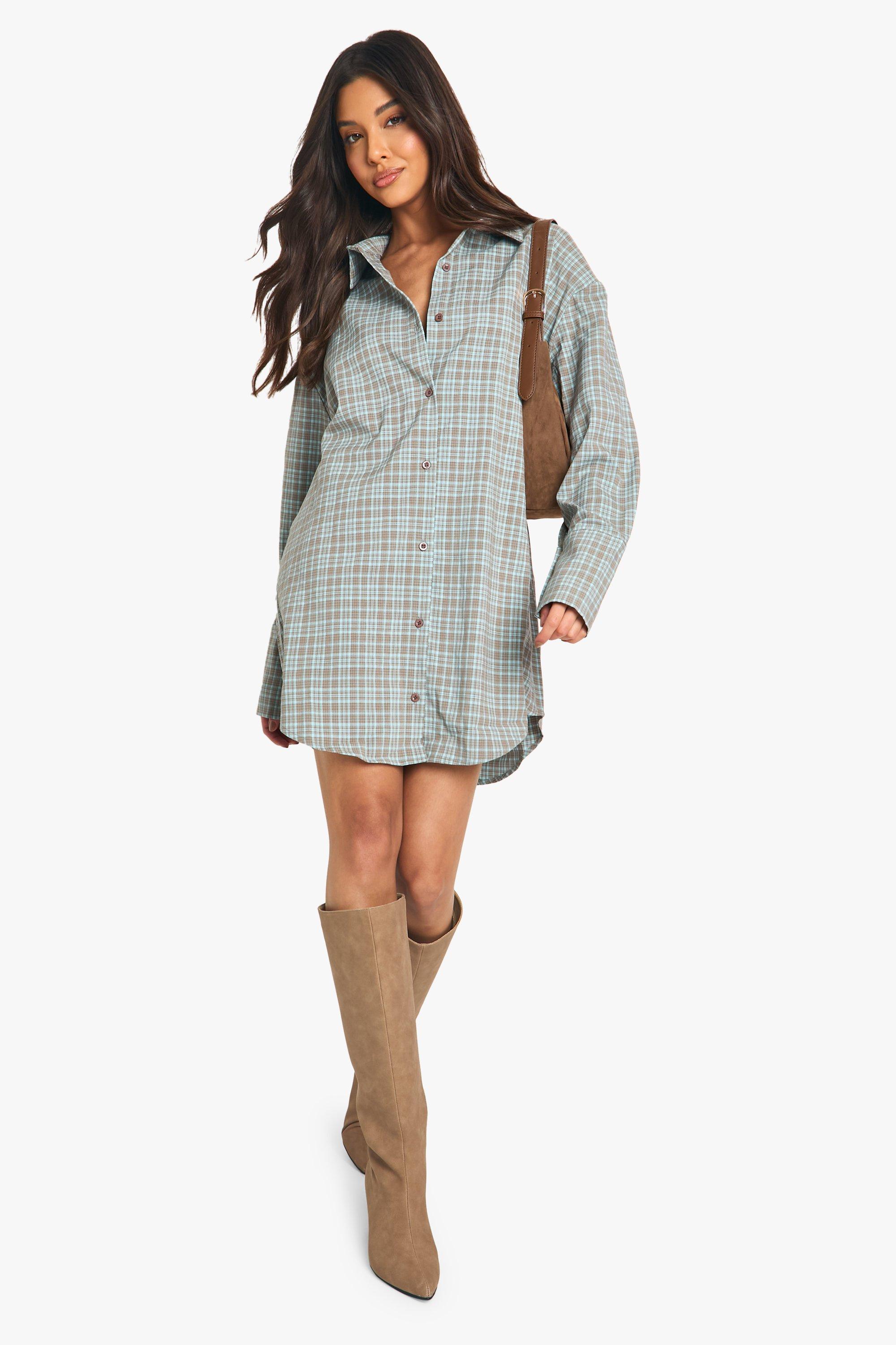 Geruite blousejurk dames sale