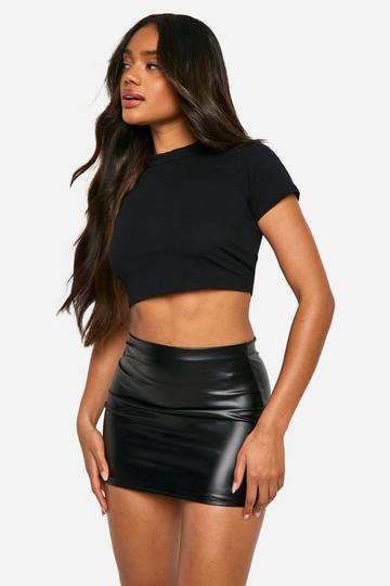 Micro Mini PU Skirt true black