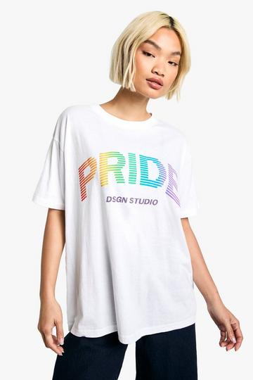 Dsgn Pride Slogan Oversized T shirt white