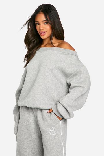 Off the shoulder sweatshirt ash grey