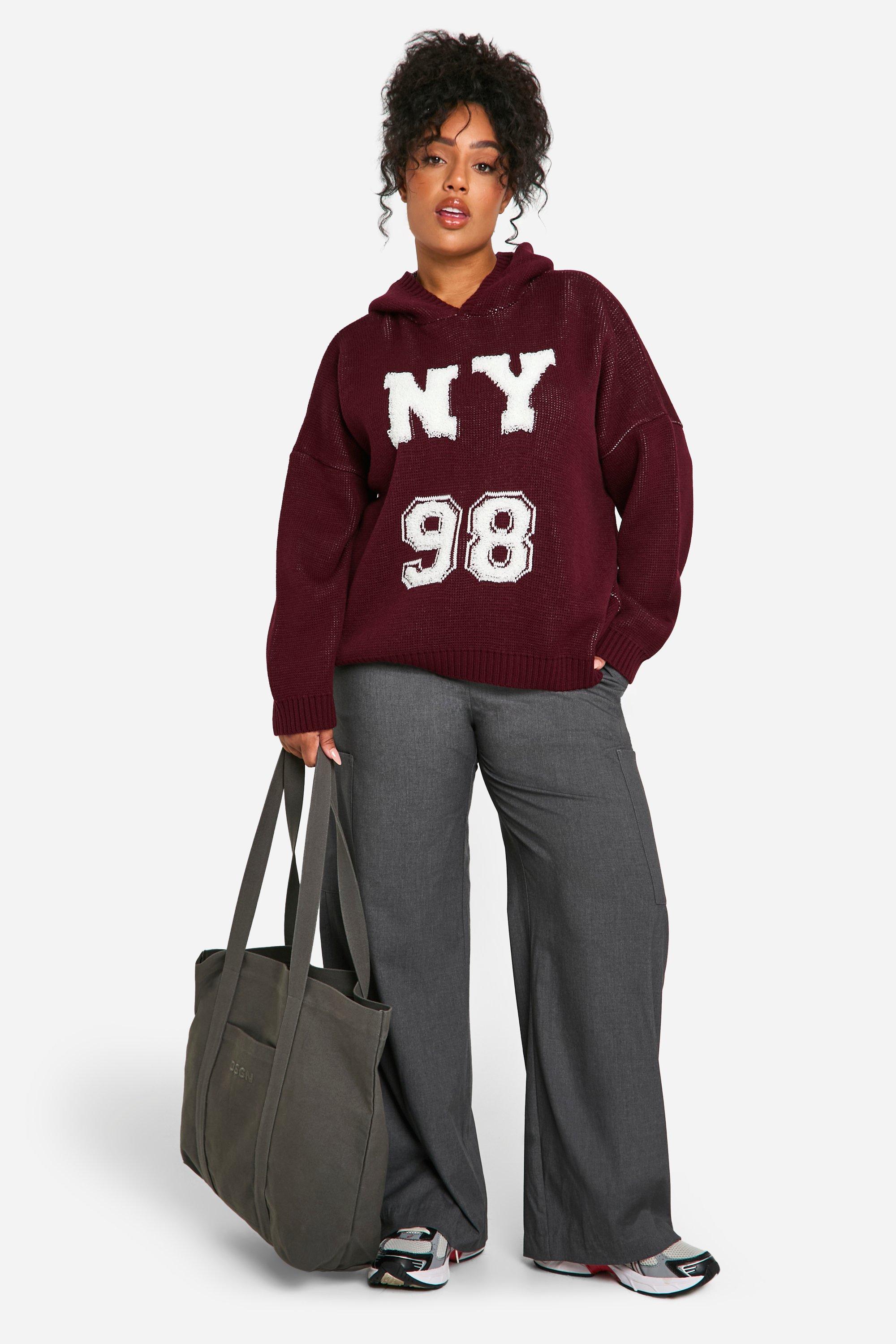 PLUS NY VARSITY KNITTED JUMPER boohoo UK