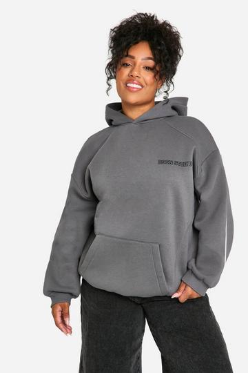 Plus DSGN SPORT Hoodie Met Zijstreep charcoal