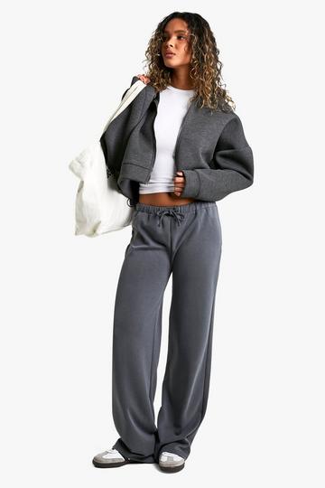 PREMIUM CUPRO DRAWSTRING WIDE LEG TROUSER charcoal