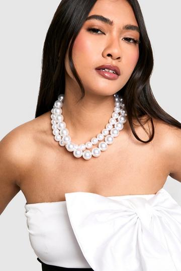 Dubbele Statement Parel Ketting pearl