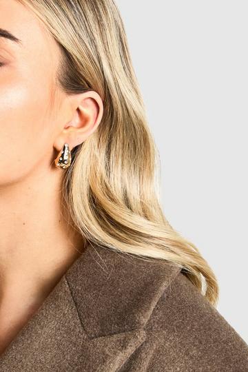 Scattered Diamante Teardrop Earrings gold