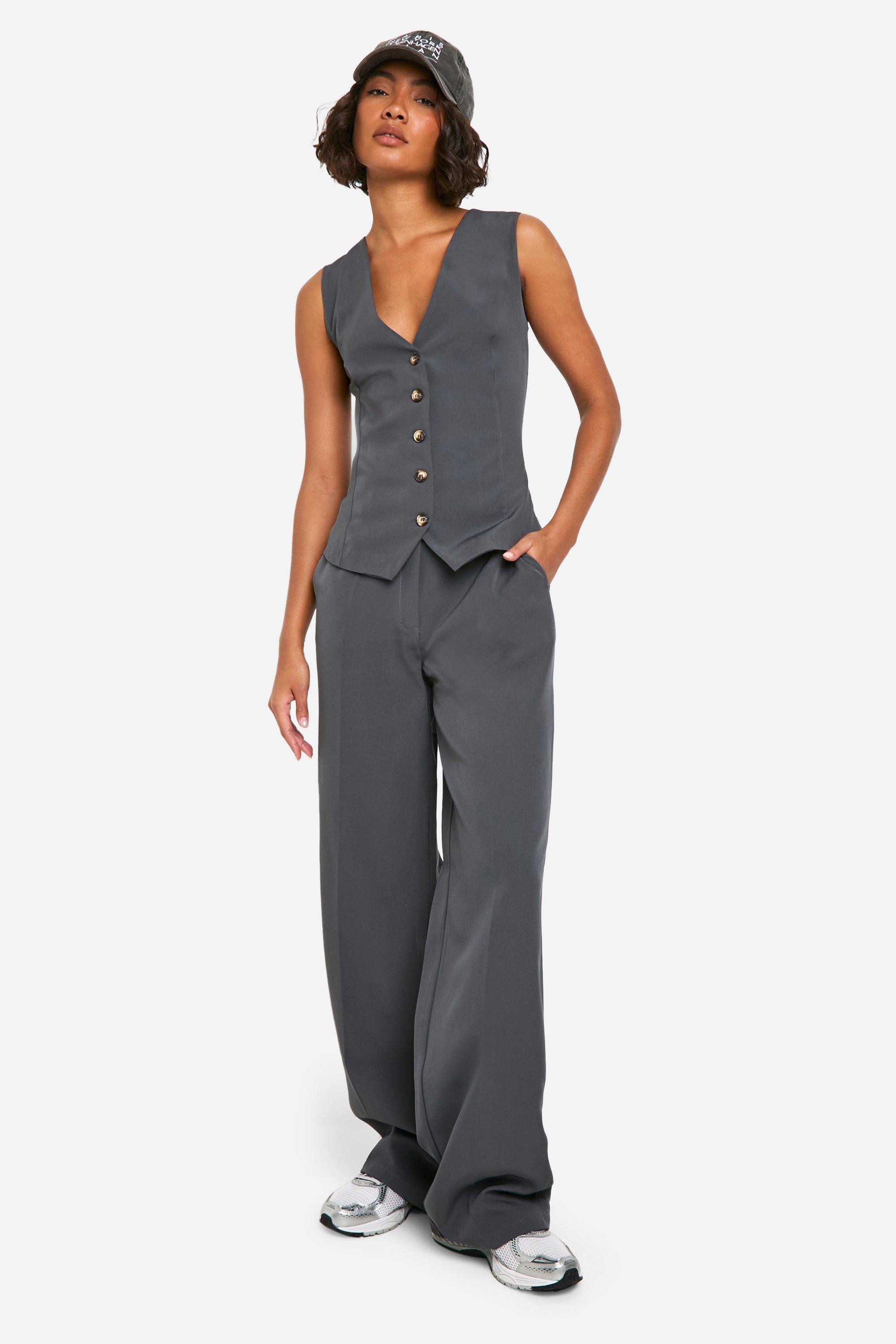 Tall Woven Tailored Waistcoat boohoo IE