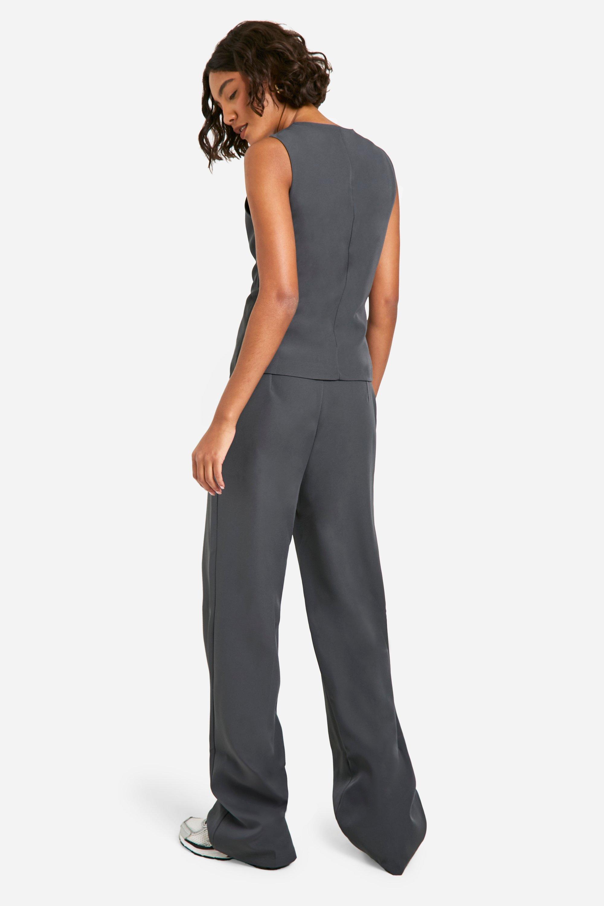 Tall Woven Tailored Wide Leg Trousers boohoo