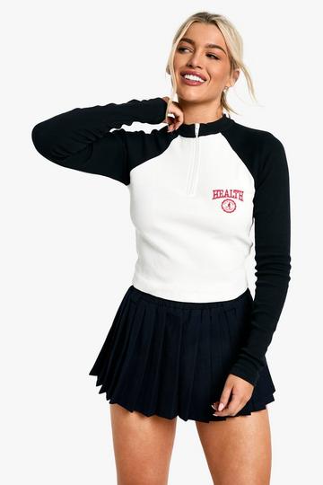 Raglan Top Met Rits navy