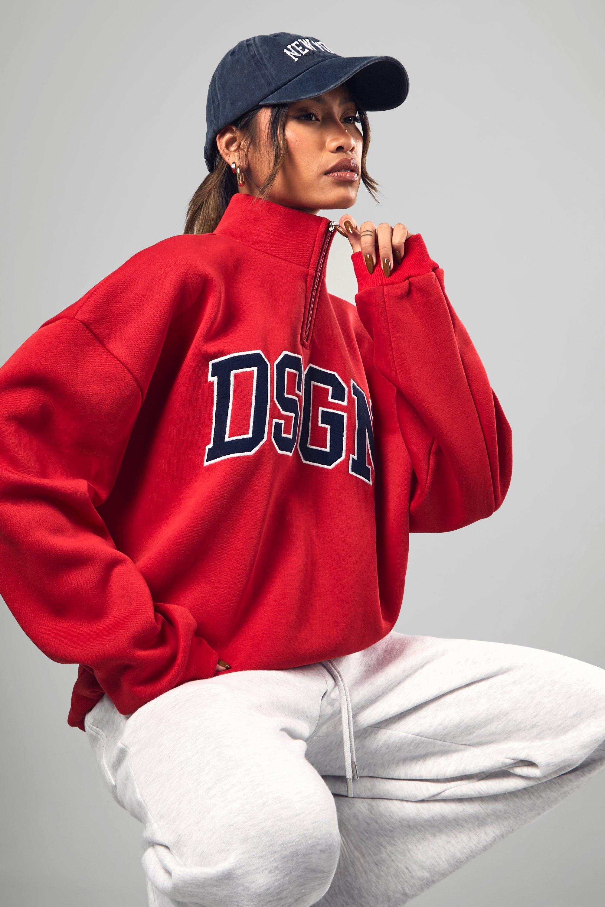 Boohoo red sweatshirt hotsell