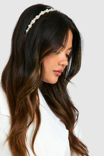 White Pearl Beaded Headband