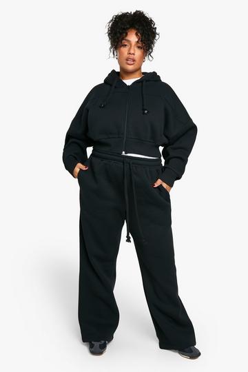 Plus Thick Drawcord Tracksuit black