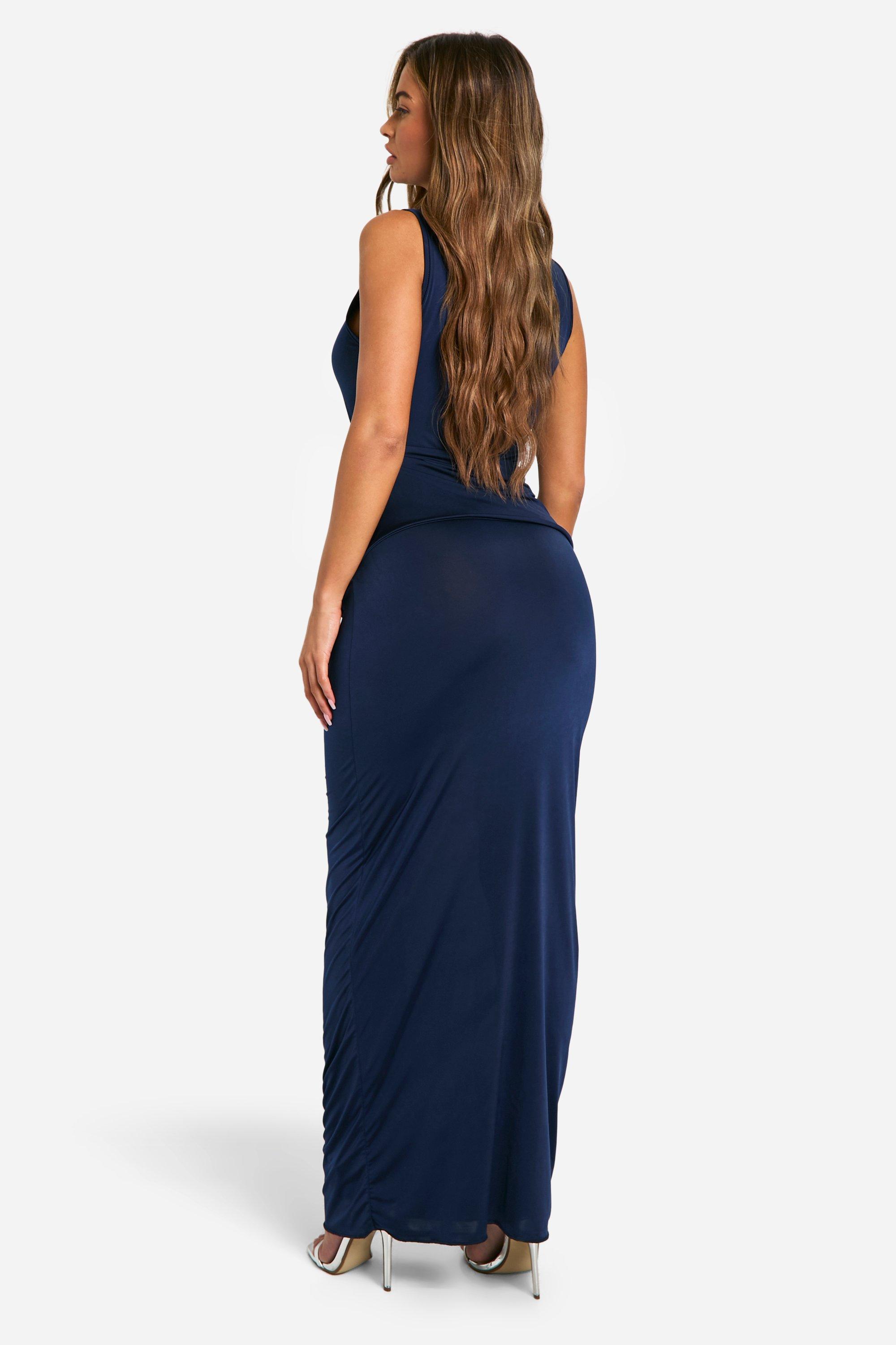 Navy slinky maxi dress hotsell