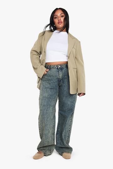 Plus Jeans Met Rechte Pijpen vintage wash