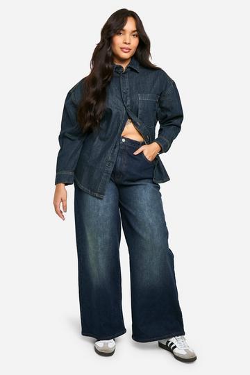 The Plus Wide Leg Jean dark indigo