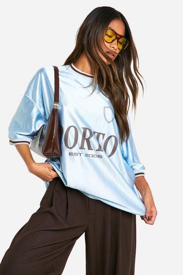 Light Brown Porto Slogan Oversized Football Top