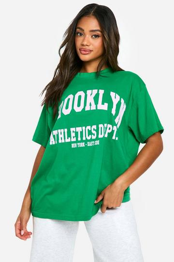 Brooklyn Graphic Printed Oversized T-shirt green