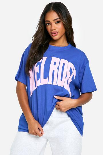 Oversized Melrose T-Shirt Met Print blue