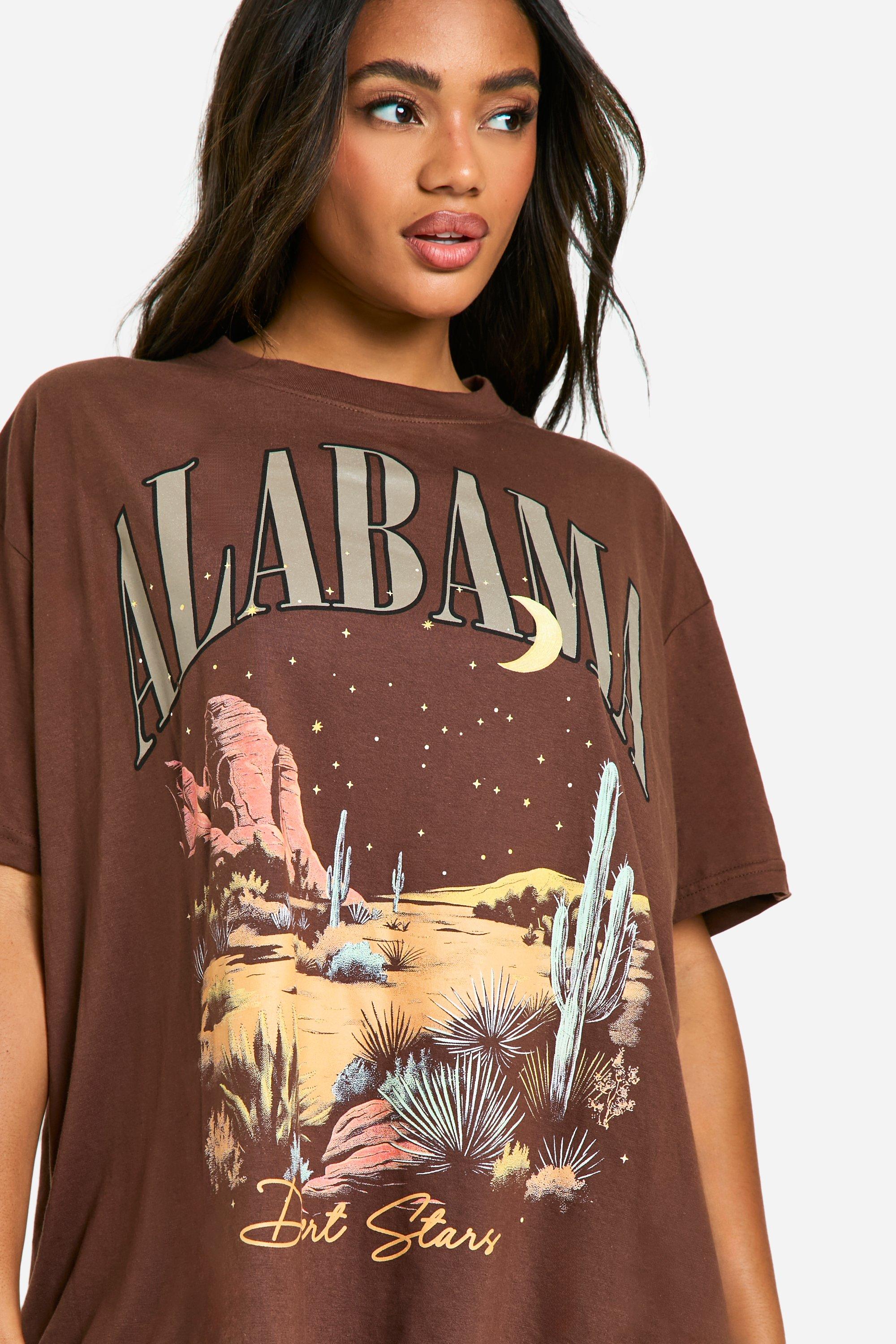 Oversize T Shirt mit Alabama Print