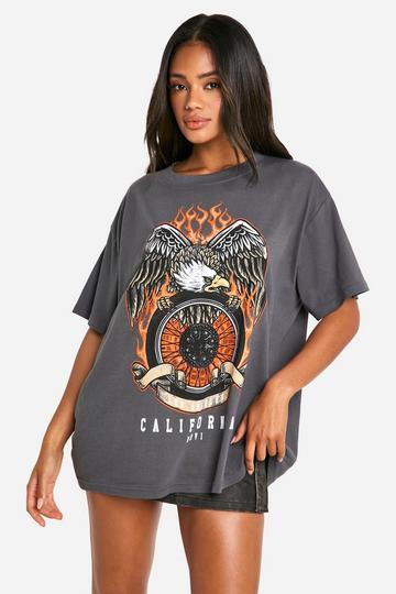 Calafornia Printed Graphic Oversized T-shirt charcoal