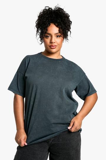 Plus Charcoal Washed Oversized T-Shirt charcoal