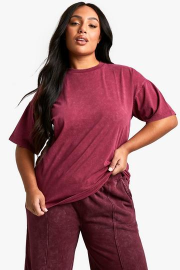 Plus Plum Washed Oversized T-Shirt plum