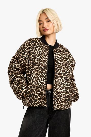 Multi Leopard Bomber Jacket