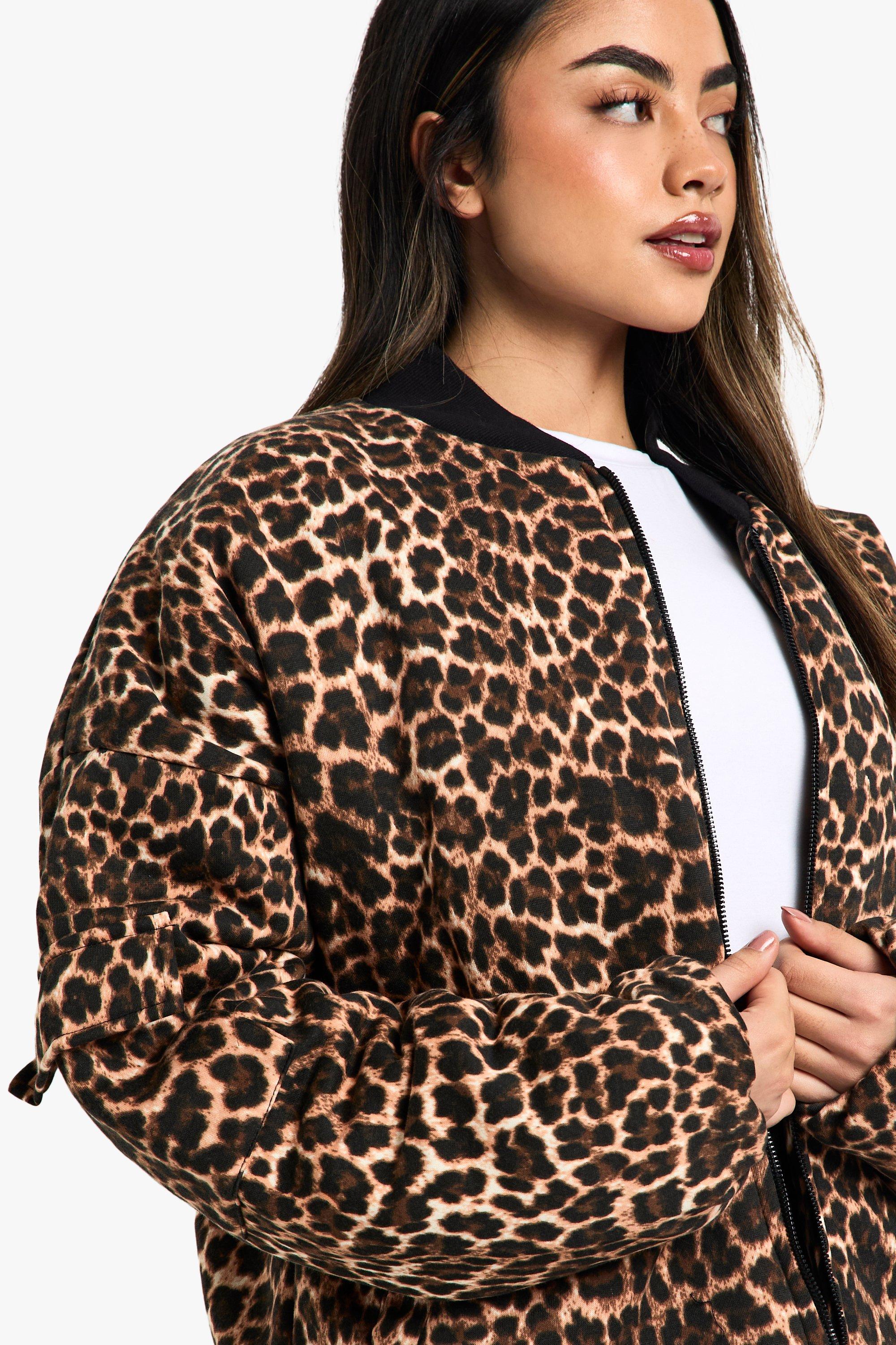 Leopard Bomber Jacket | boohoo USA Leopard Bomber Jacket | boohoo USA
