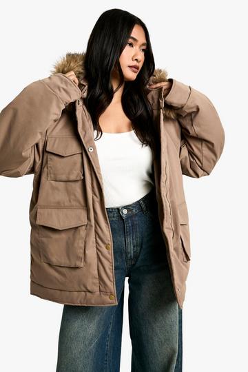 Utility Pocket Parka camel