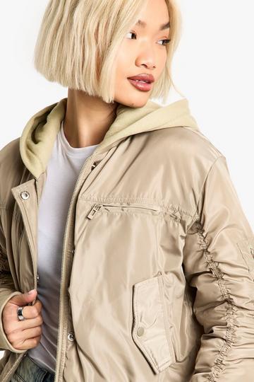 Hooded Bomber Jacket sage