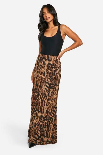 Petite Chiffon Luipaardprint Maxi Rok animal