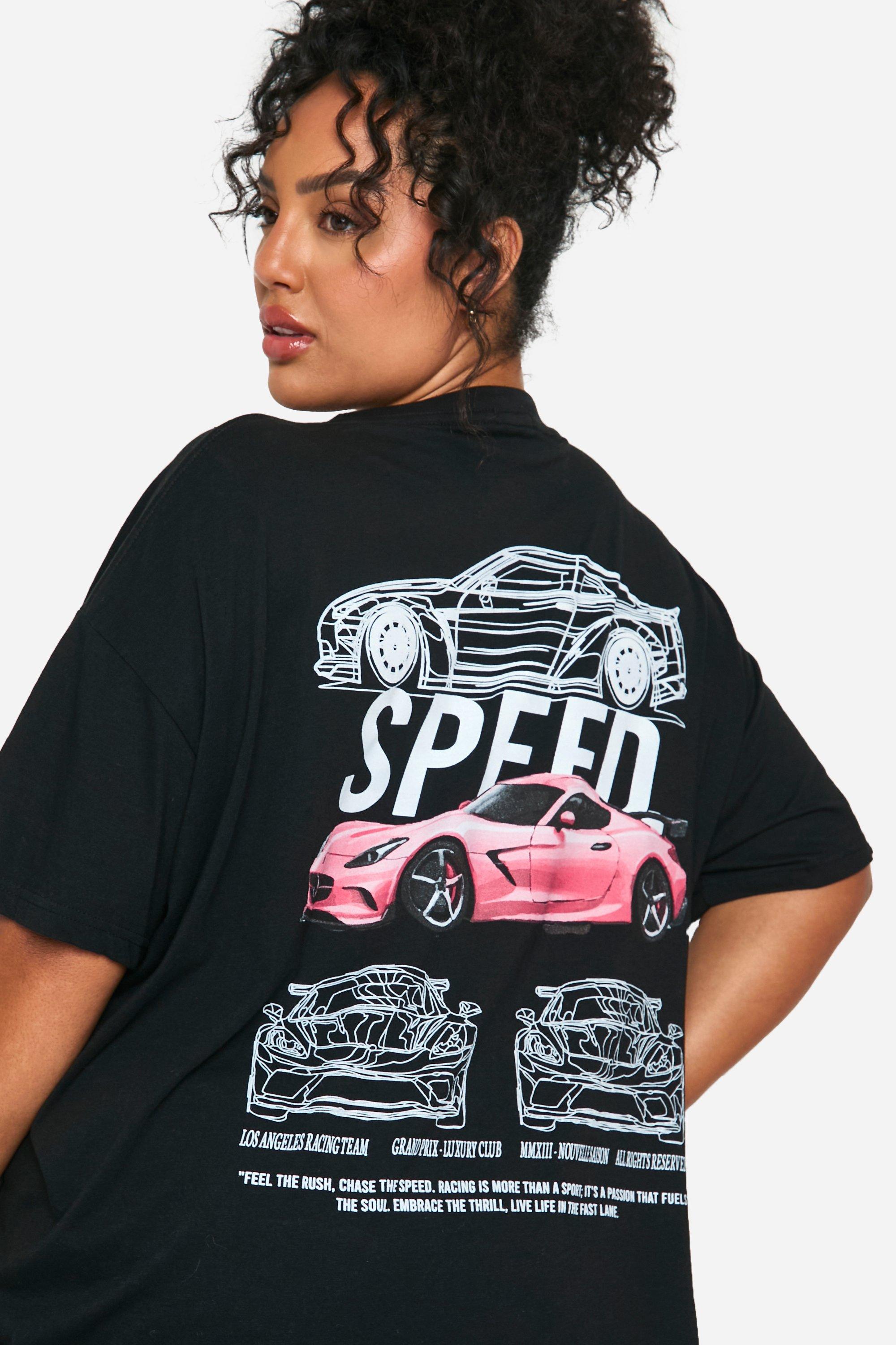 Plus Oversize T Shirt mit Car Design Print