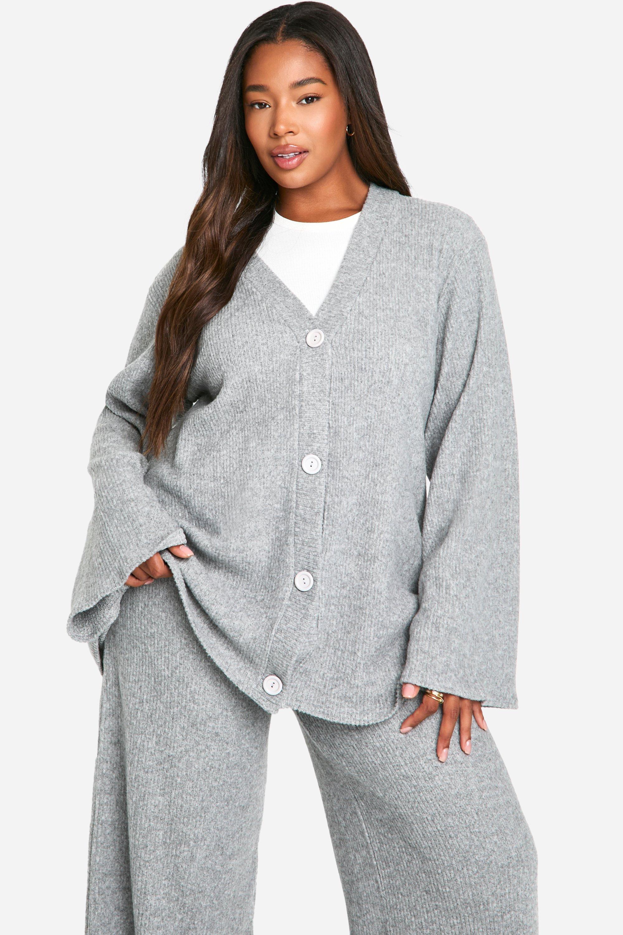 Grey slouchy cardigan best sale