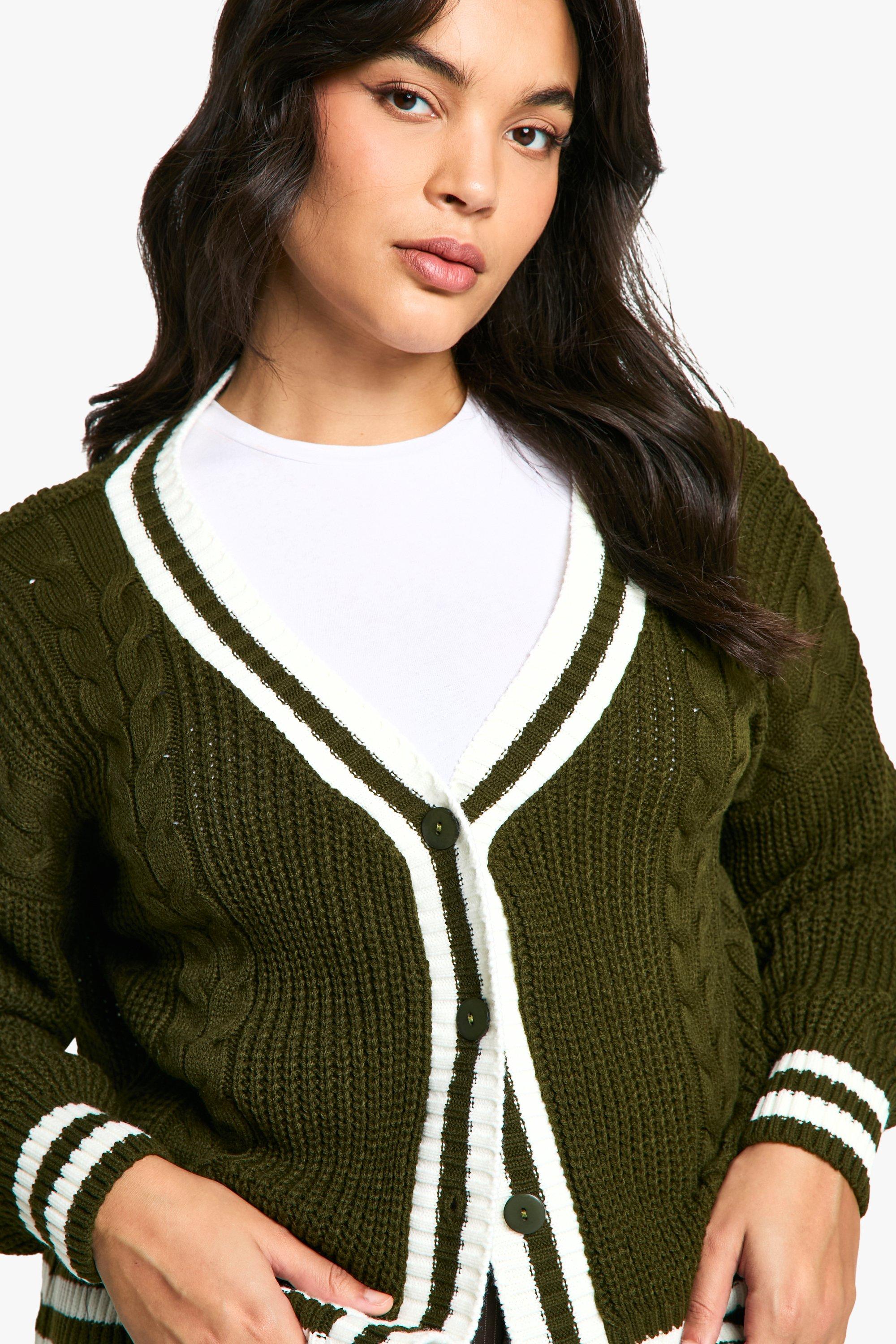 Plus size varsity cardigan clearance