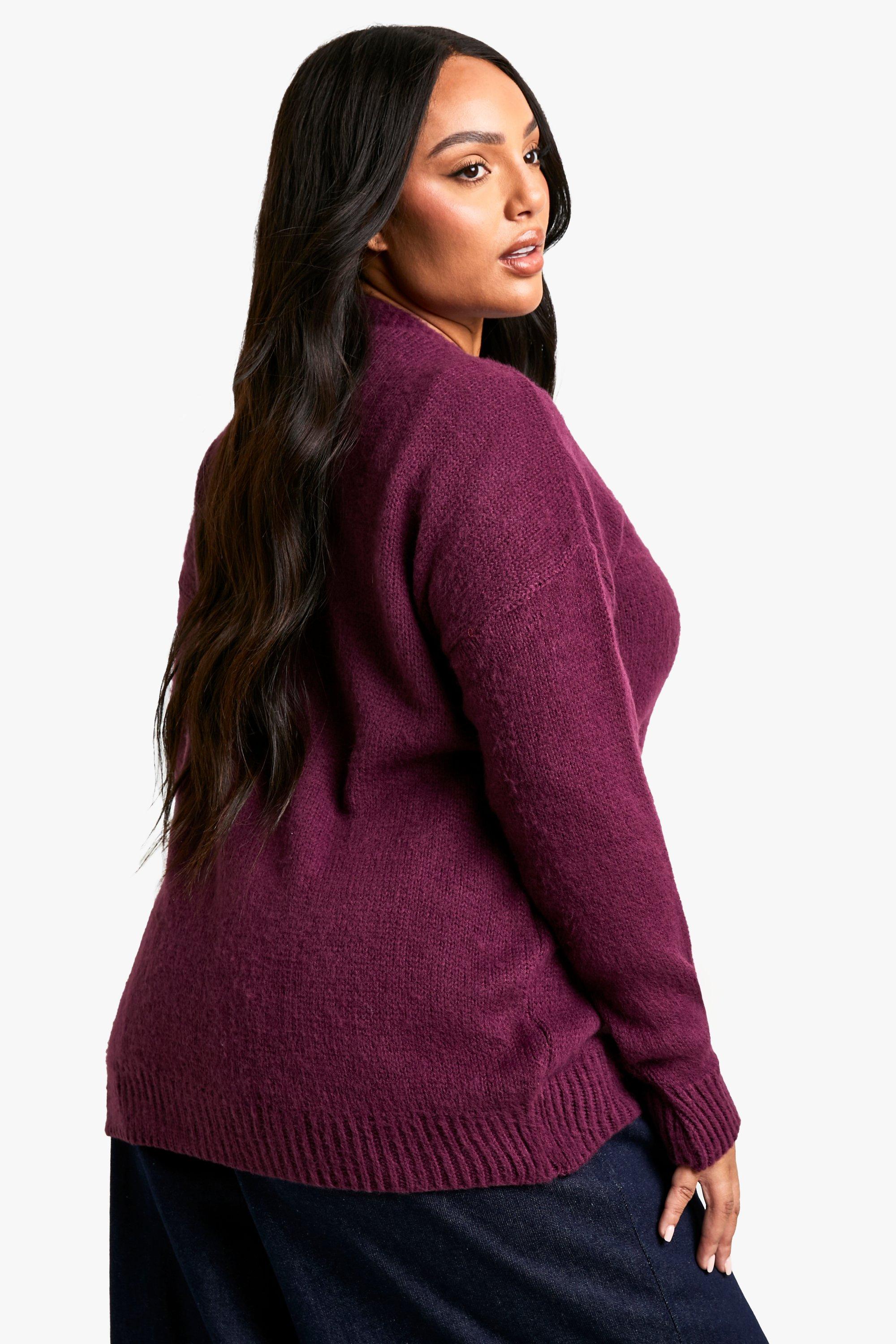 Plus Brushed Long line Cardigan boohoo UK