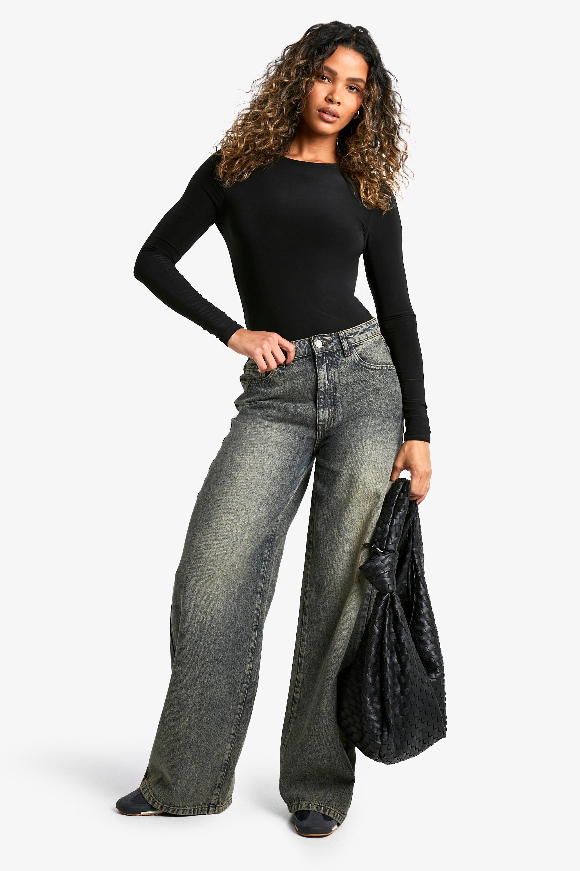 Double layer open back long sleeve bodysuit | boohoo USA Double layer open back long sleeve bodysuit | boohoo USA