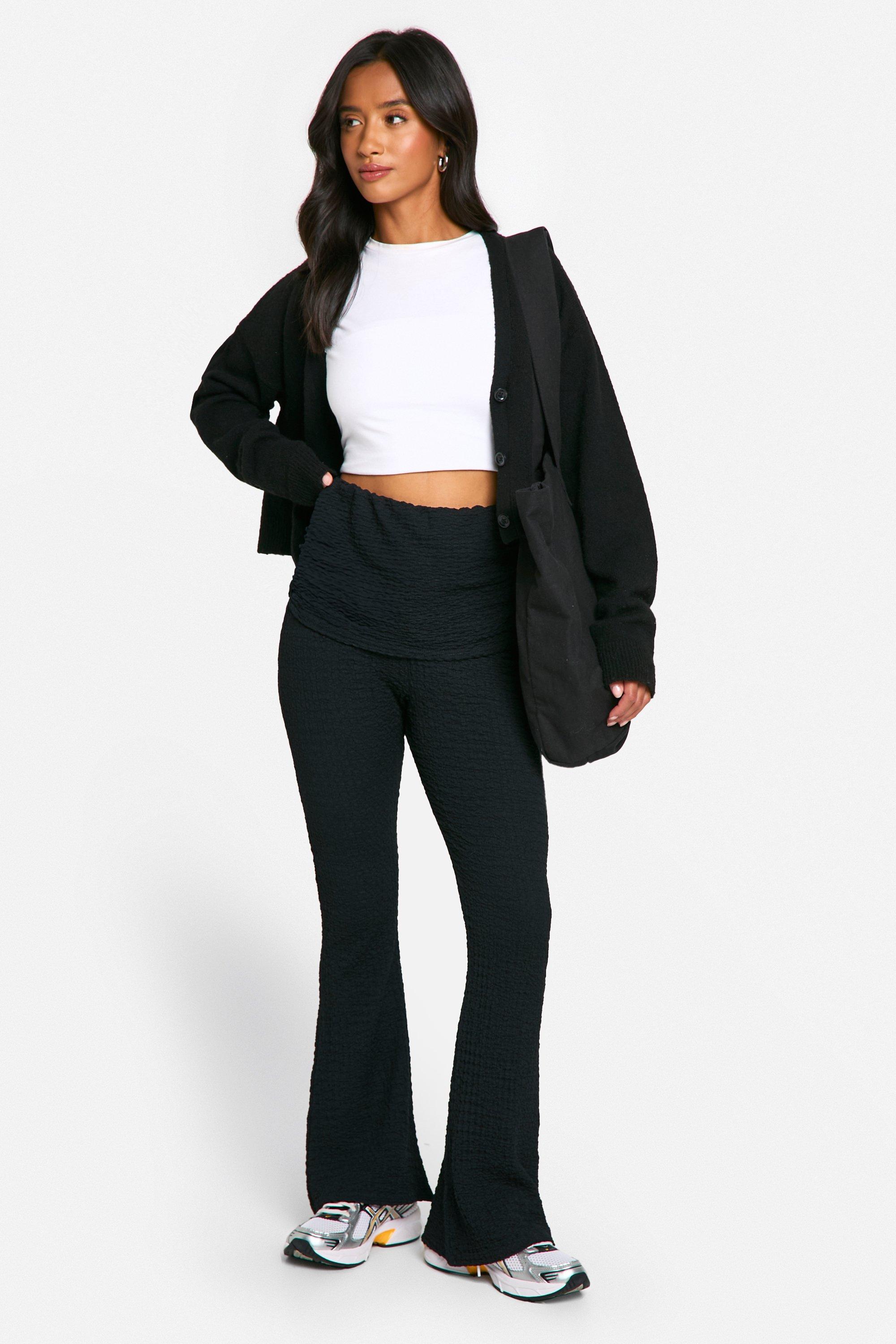 Petite Pantalon flare plisse a taille plissee