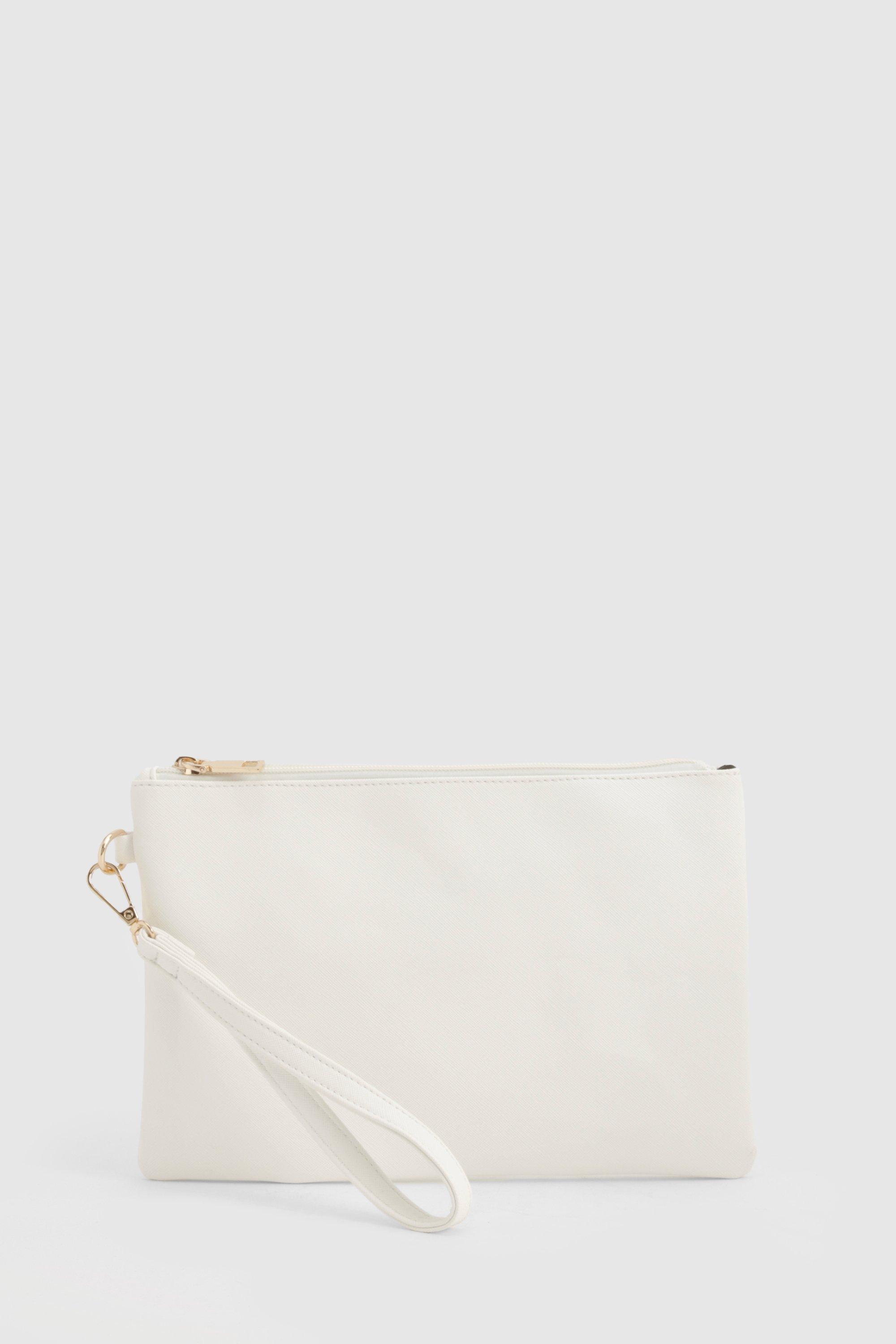 White clutch bag boohoo deals