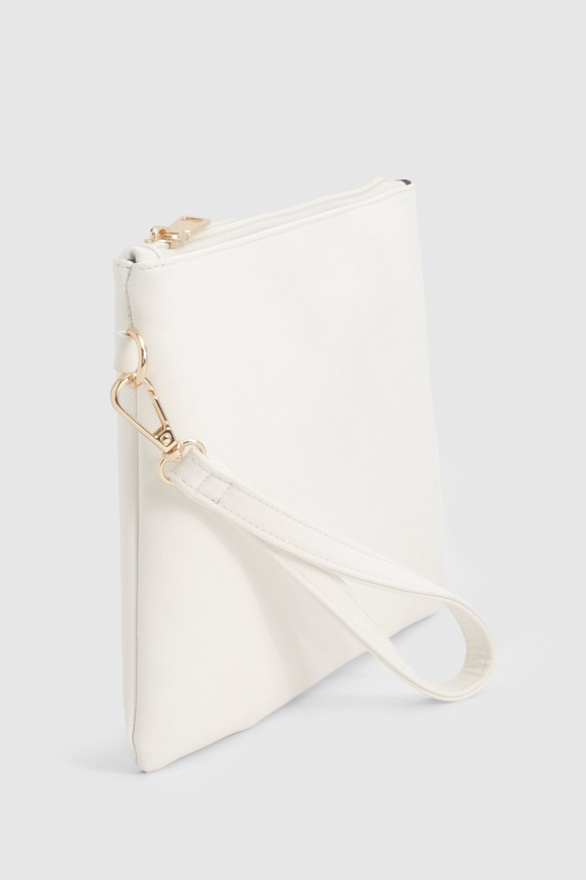 White leather clutch bag sale