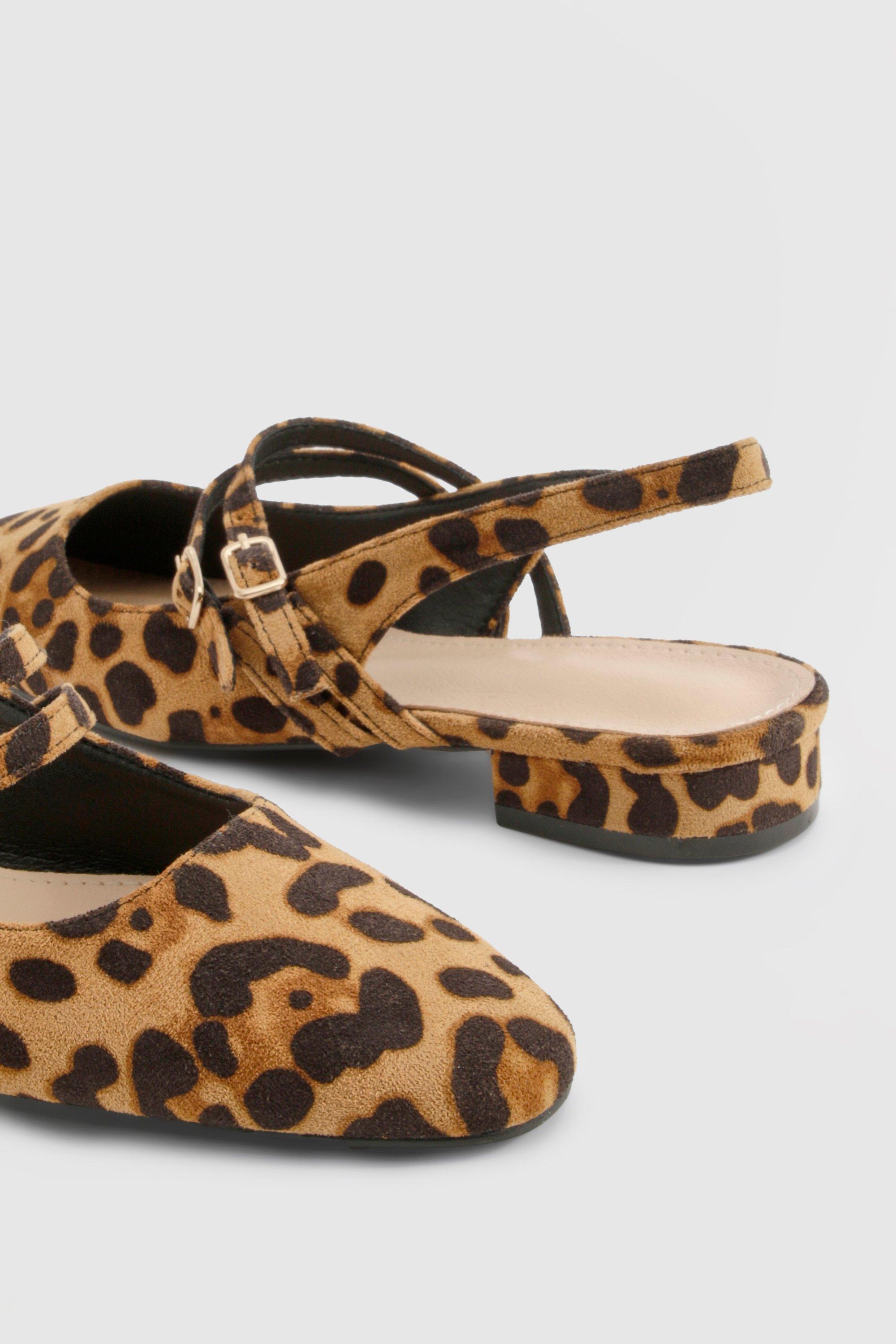 Leopard print flat slingbacks hotsell